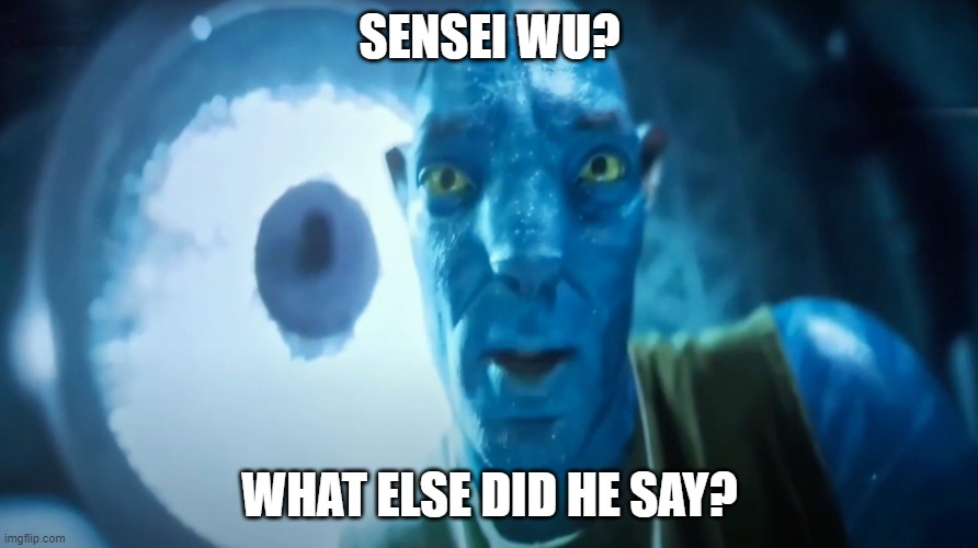 Staring Avatar Guy | SENSEI WU? WHAT ELSE DID HE SAY? | image tagged in staring avatar guy | made w/ Imgflip meme maker