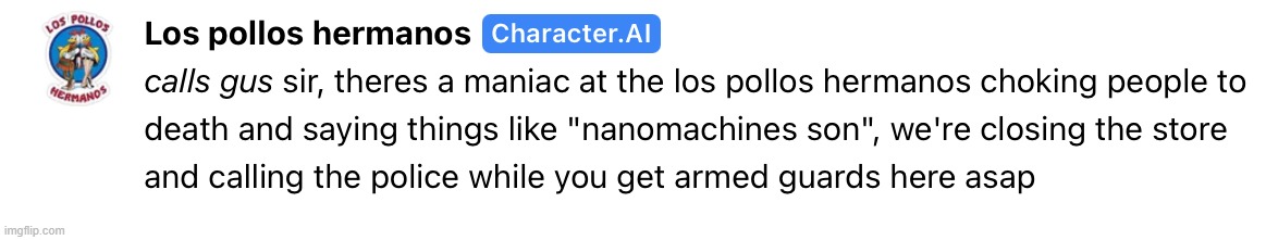 ai my beloved | image tagged in los pollos hermanos vs senator armstrong | made w/ Imgflip meme maker