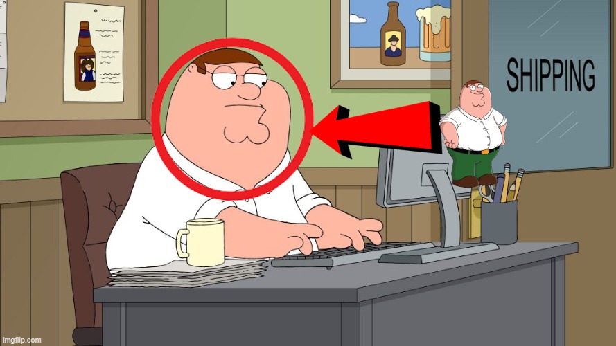peter griffin at the computer | image tagged in peter griffin at the computer | made w/ Imgflip meme maker