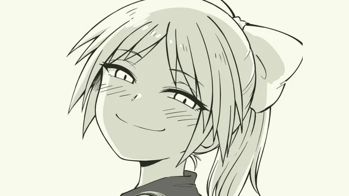 Digital art of a smug black-haired anime girl on Craiyon