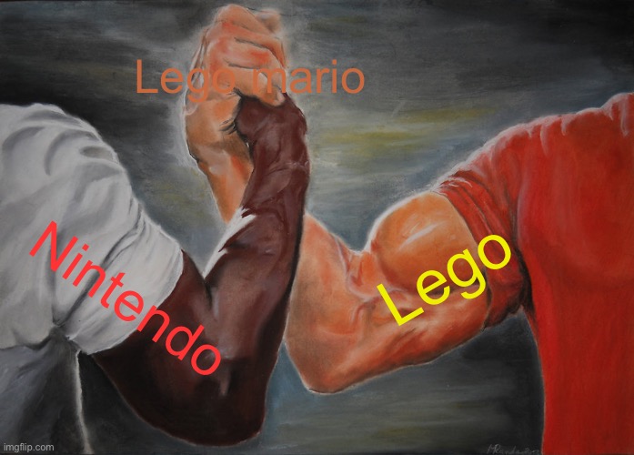Epic Handshake Meme | Lego mario; Lego; Nintendo | image tagged in memes,epic handshake,lego | made w/ Imgflip meme maker