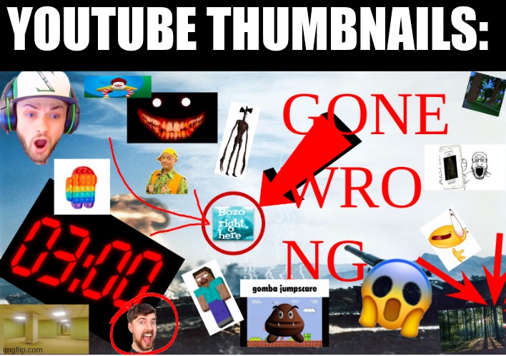 YOUTUBE THUMBNAILS: | image tagged in youtube | made w/ Imgflip meme maker