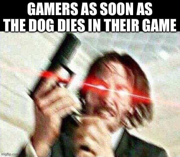 John Wick | GAMERS AS SOON AS THE DOG DIES IN THEIR GAME | image tagged in john wick | made w/ Imgflip meme maker
