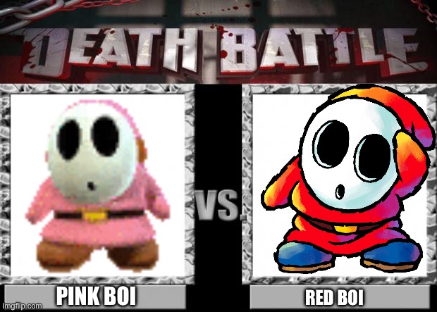death battle | PINK BOI; RED BOI | image tagged in death battle | made w/ Imgflip meme maker