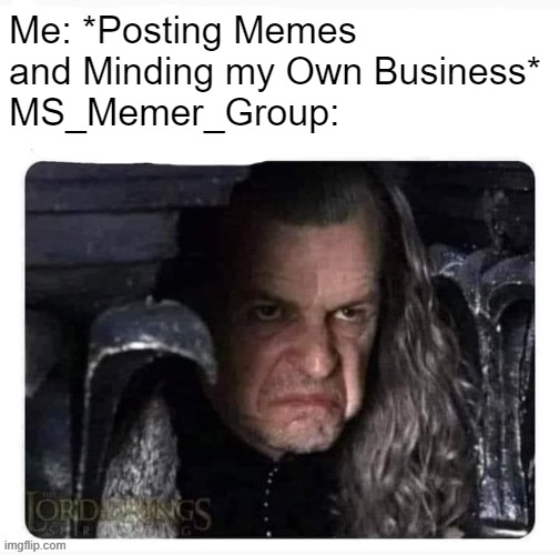 Me: *Posting Memes and Minding my Own Business*
MS_Memer_Group: | made w/ Imgflip meme maker