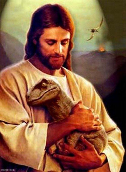 Jesus Dinosaur | image tagged in jesus dinosaur | made w/ Imgflip meme maker