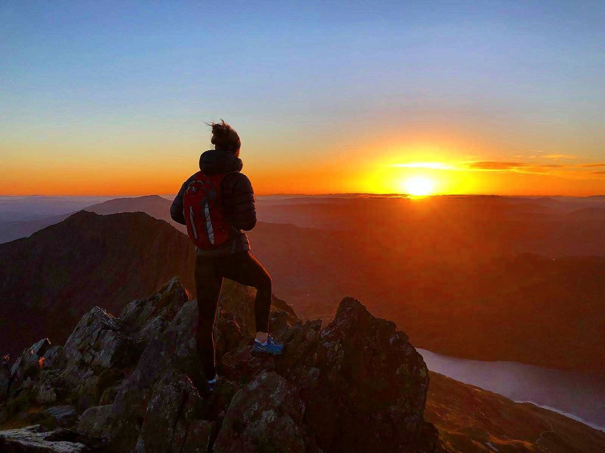 High Quality Hiker Sunrise Blank Meme Template