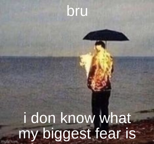 its proly gay people | bru; i don know what my biggest fear is | image tagged in vibin | made w/ Imgflip meme maker