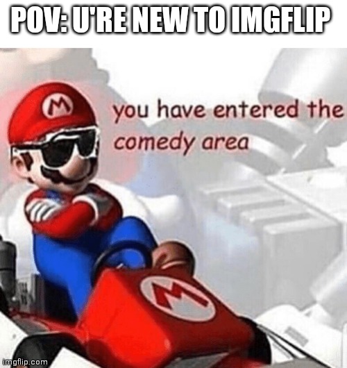 Welcome! Please no return! | POV: U'RE NEW TO IMGFLIP | image tagged in you have entered the comedy area,memes,first time | made w/ Imgflip meme maker