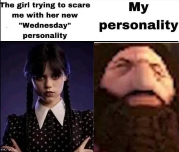 Ps1 Hagrid | image tagged in the girl trying to scare me with her new wednesday personality | made w/ Imgflip meme maker