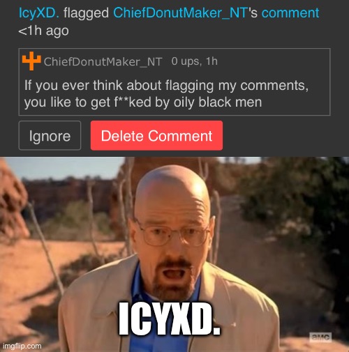 ICYXD. | image tagged in walter white fall | made w/ Imgflip meme maker