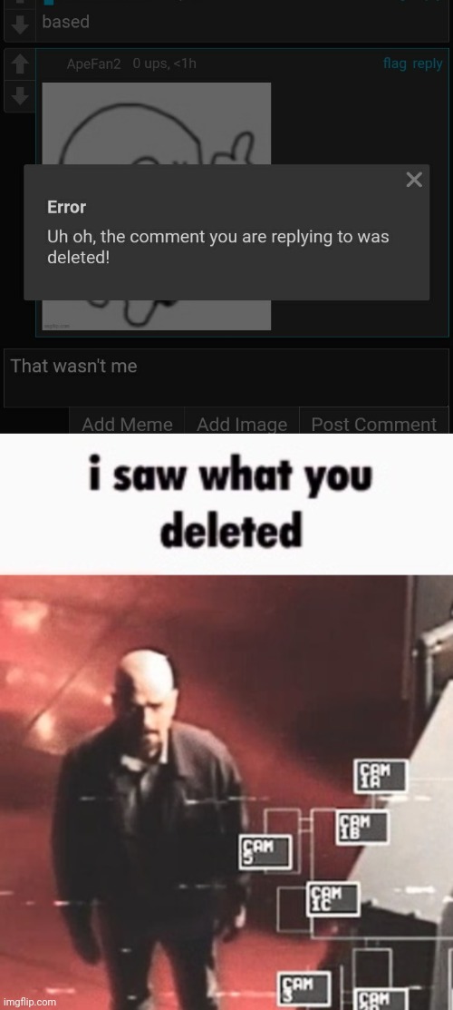 image tagged in i saw what you deleted | made w/ Imgflip meme maker