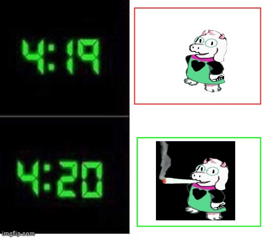 Happy 420 guys! | image tagged in 4 20,ralsei,weed,smoke weed everyday,fat blunt | made w/ Imgflip meme maker