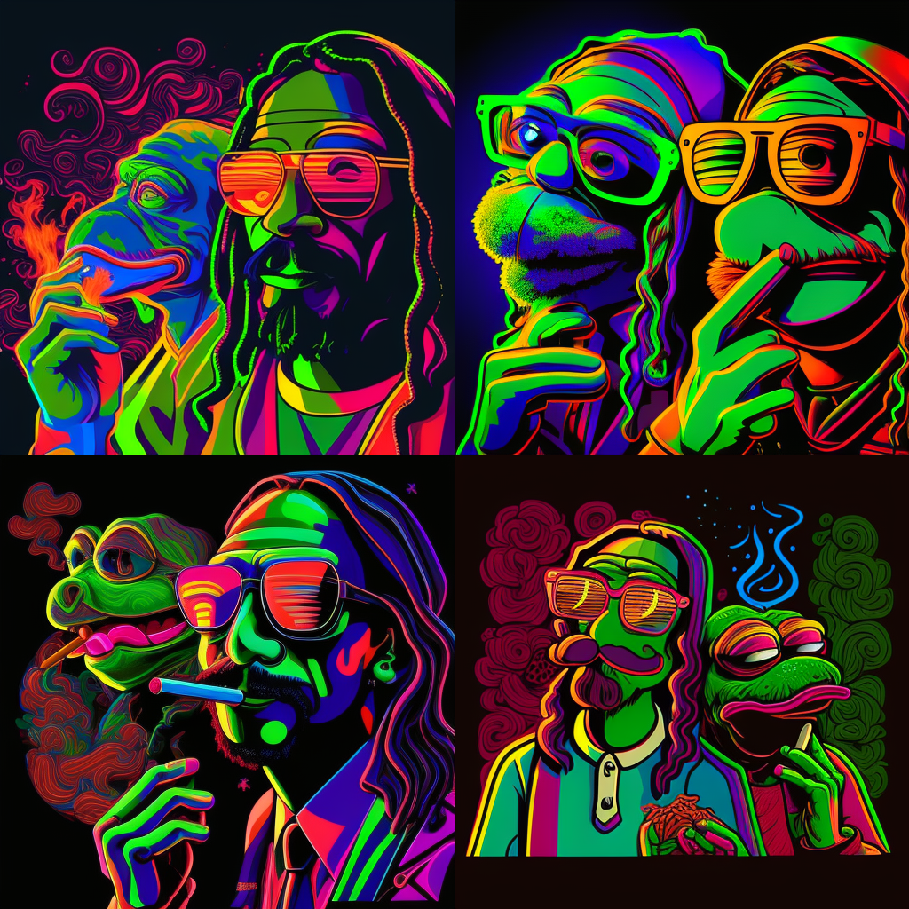High Quality Happy 420 $PEPE & Snoop Blank Meme Template