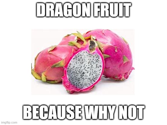 No Way this gets popular | DRAGON FRUIT; BECAUSE WHY NOT | image tagged in random,fruit | made w/ Imgflip meme maker