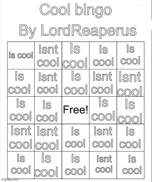 Use this temp | image tagged in cool bingo | made w/ Imgflip meme maker