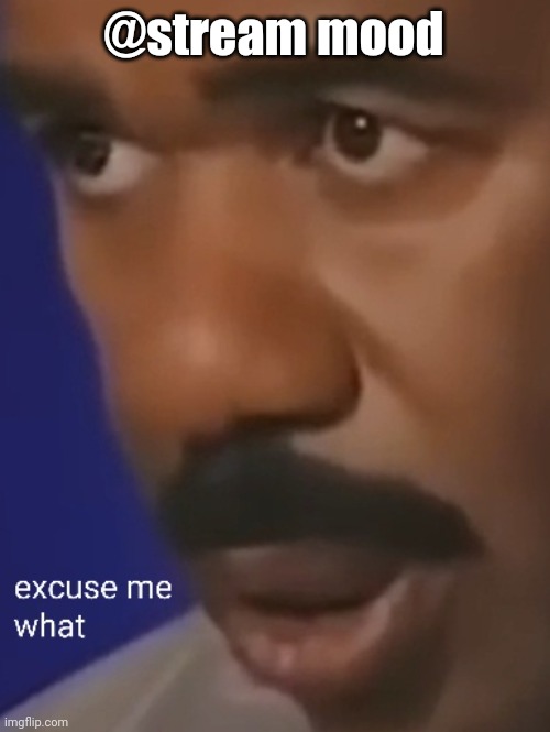 Steve Harvey questioning reality | @stream mood | image tagged in steve harvey questioning reality | made w/ Imgflip meme maker
