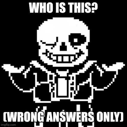 Sans | WHO IS THIS? (WRONG ANSWERS ONLY) | image tagged in undertale,memes | made w/ Imgflip meme maker