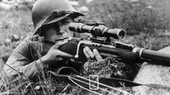 ww2 sniper | image tagged in ww2 sniper | made w/ Imgflip meme maker