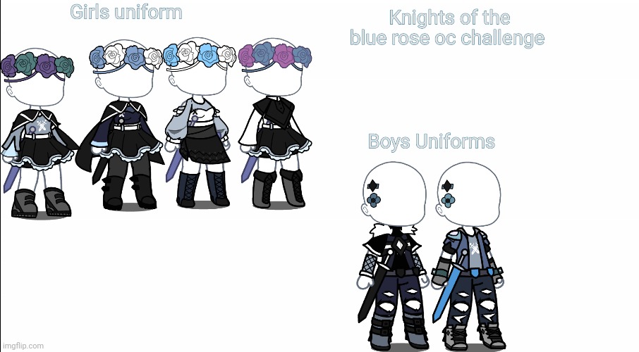 Knights of the blue rose oc challenge. For context they are essentially religious soldiers for a story I'm making | image tagged in gacha club,challenge | made w/ Imgflip meme maker