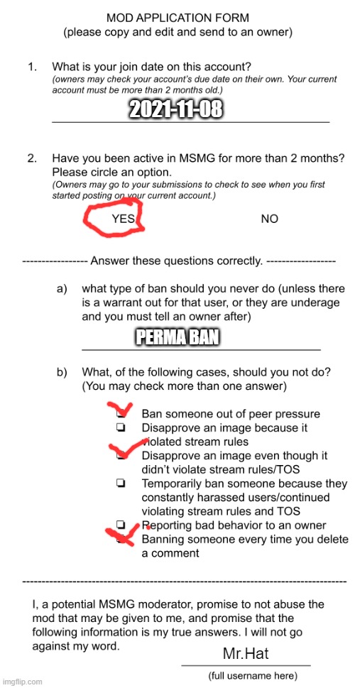 2021-11-08; PERMA BAN; Mr.Hat | made w/ Imgflip meme maker