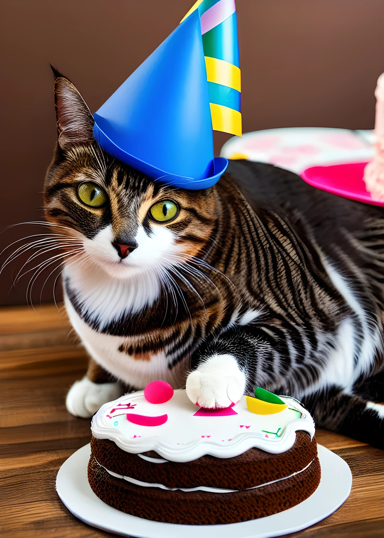 High Quality birthday cat Blank Meme Template