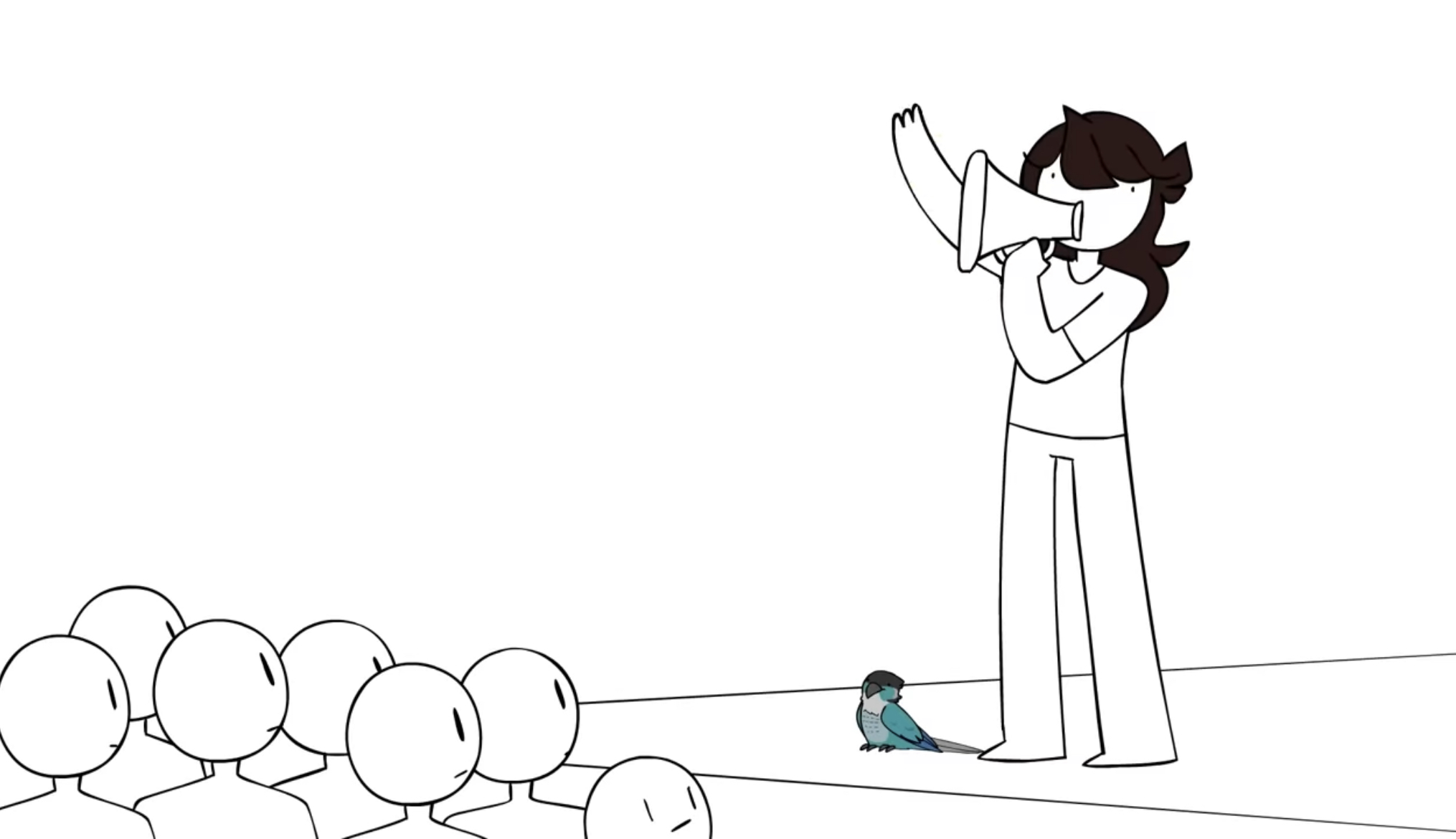 jaiden animation yelling with a megaphone Blank Meme Template