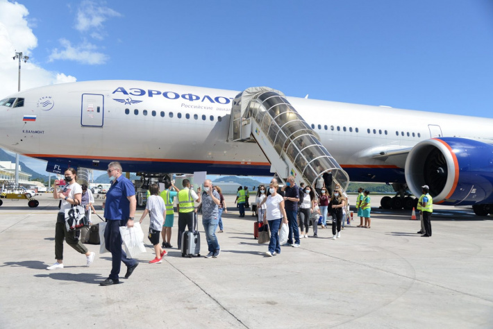 Aeroflot Passengers touch down Blank Meme Template