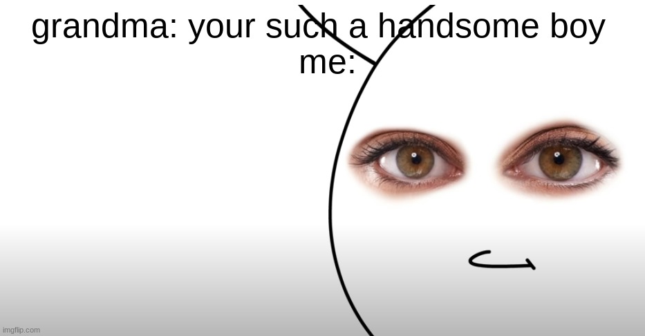 lies | grandma: your such a handsome boy 

 me: | image tagged in lies | made w/ Imgflip meme maker