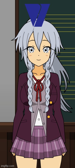 V of Doom-tan (If the Viacom V Of Doom was an anime girl) | image tagged in v of doom | made w/ Imgflip meme maker