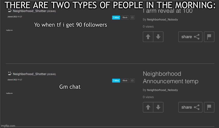 THERE ARE TWO TYPES OF PEOPLE IN THE MORNING: | made w/ Imgflip meme maker