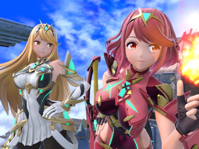 Pyra/Mythra | image tagged in pyra/mythra | made w/ Imgflip meme maker