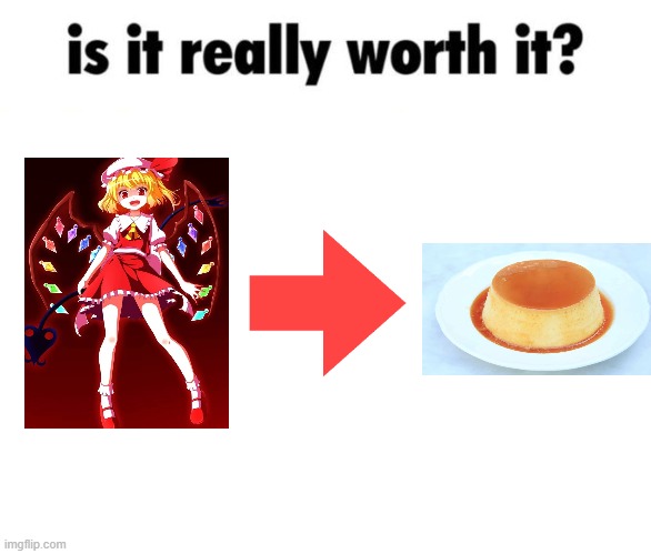 flan | image tagged in is it really worth it | made w/ Imgflip meme maker