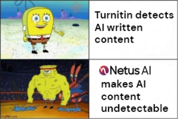 Why students still don't know about this tool? | image tagged in school helper,ai paraphrasing tool,writing papers,turnitin,plagiarism remover,spongebob | made w/ Imgflip meme maker