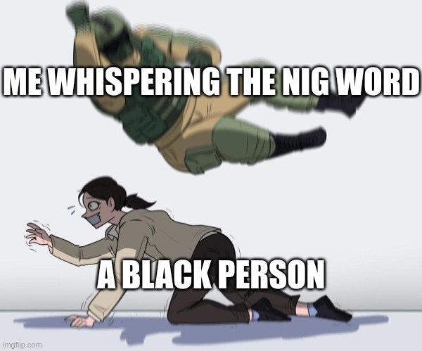/j | ME WHISPERING THE NIG WORD; A BLACK PERSON | image tagged in falling dude | made w/ Imgflip meme maker