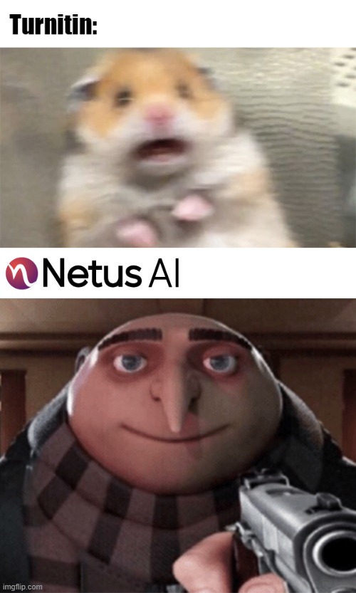 Paraphraser is a nightmare for turnitin | https://netus.ai/ | image tagged in plagiarism,paraphraser,aidetector,chatgpt,turnitin,despicable me | made w/ Imgflip meme maker