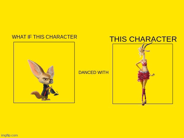 what if finnick danced with gazelle | image tagged in disney,zootopia | made w/ Imgflip meme maker