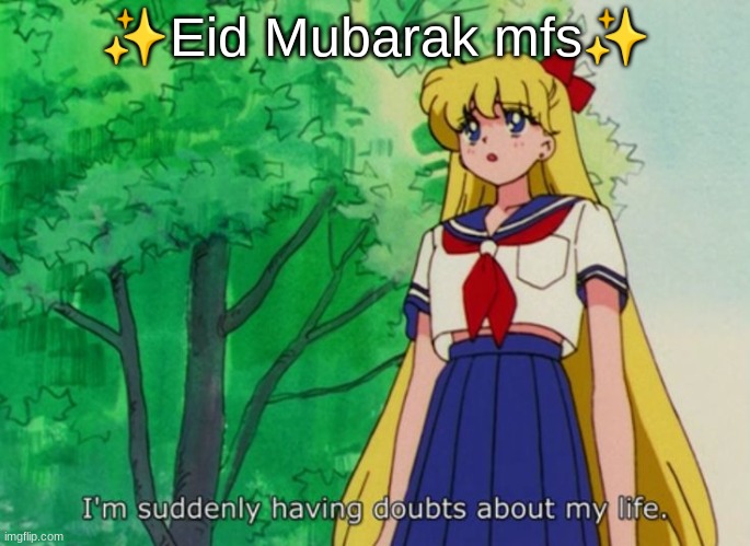I'm suddenly having doubts about my life | ✨Eid Mubarak mfs✨ | image tagged in i'm suddenly having doubts about my life | made w/ Imgflip meme maker