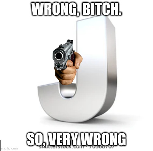 J | WRONG, BITCH. SO, VERY WRONG | image tagged in j | made w/ Imgflip meme maker
