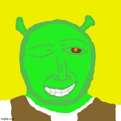 Poorly drawn shrek. | image tagged in onion man,mr legendary shrek | made w/ Imgflip meme maker