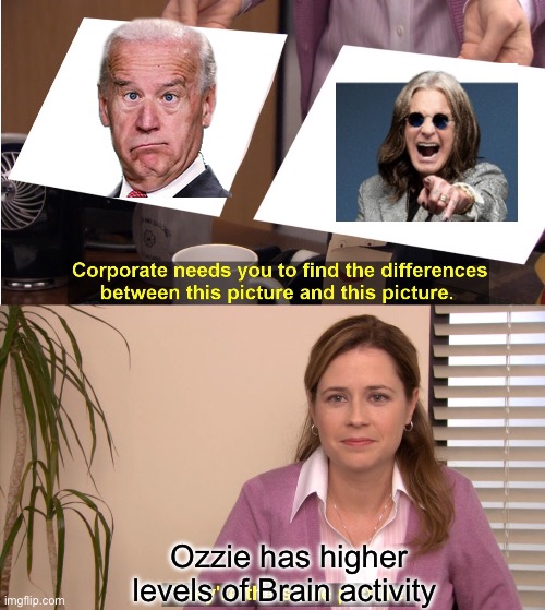 They're The Same Picture Meme | Ozzie has higher levels of Brain activity | image tagged in memes,they're the same picture | made w/ Imgflip meme maker