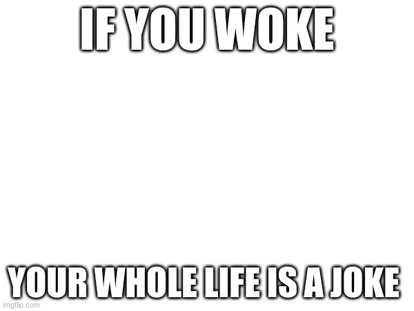 IF YOU WOKE; YOUR WHOLE LIFE IS A JOKE | made w/ Imgflip meme maker