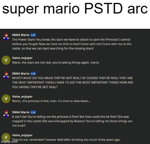 super mario PSTD arc | made w/ Imgflip meme maker