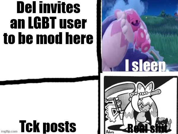 Sleeping tinkaton | Del invites an LGBT user to be mod here Tck posts | image tagged in sleeping tinkaton | made w/ Imgflip meme maker