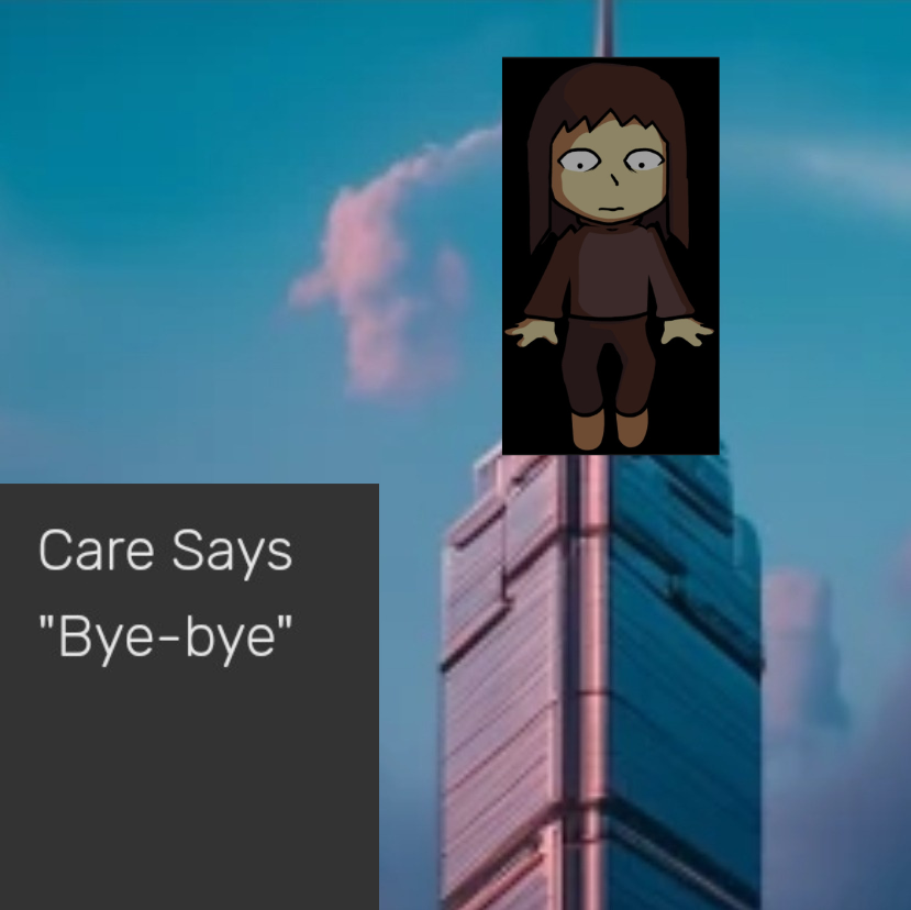 Care Says "Bye-bye" Blank Meme Template