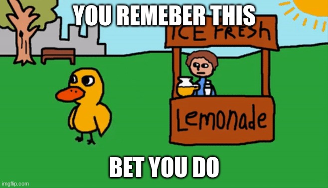 like the old days | YOU REMEBER THIS; BET YOU DO | image tagged in old memes,duck | made w/ Imgflip meme maker