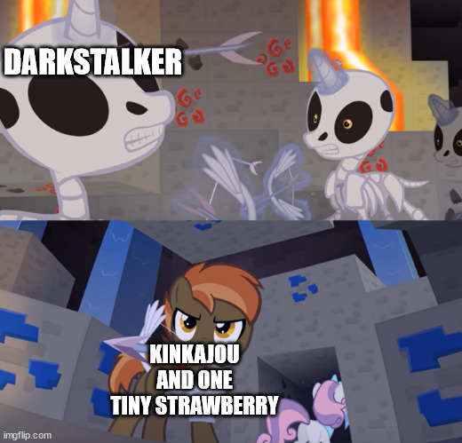 DARKSTALKER; KINKAJOU AND ONE TINY STRAWBERRY | made w/ Imgflip meme maker