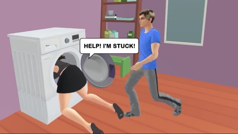 Stuck in washing machine Blank Meme Template