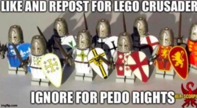 Props to yellowback | image tagged in crusader,lego | made w/ Imgflip meme maker