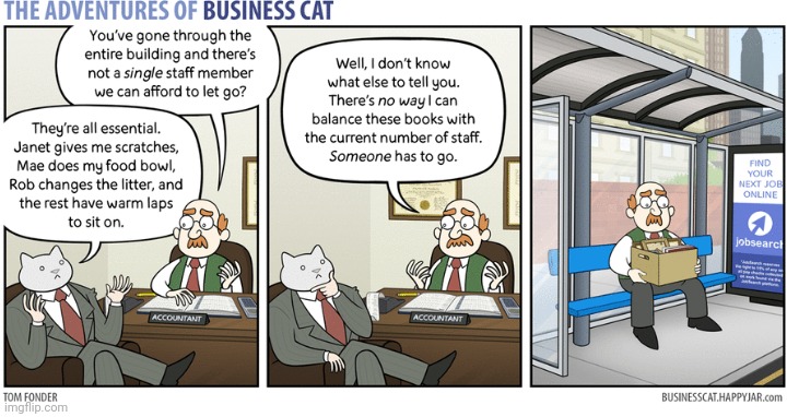 The Adventures of Business Cat #41 - Getting rid of a problem | made w/ Imgflip meme maker